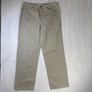Talbots Straight Leg Jeans Classic High Rise Comfort Stretch Jeans Size 12 Tan